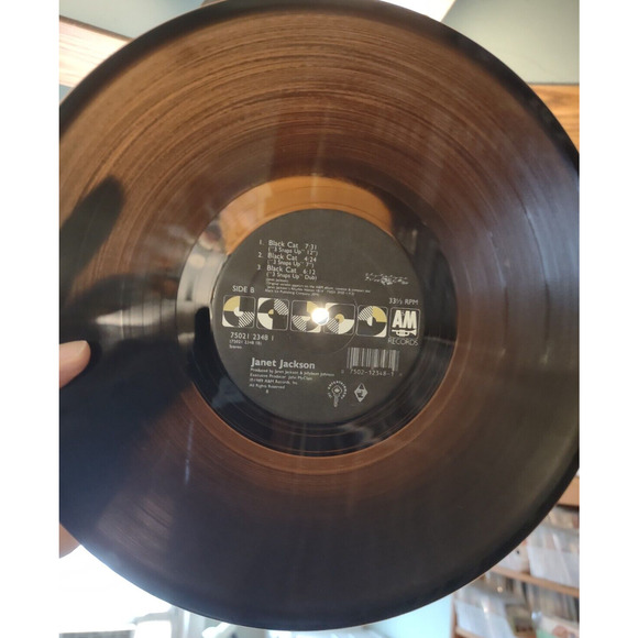 Janet Jackson Black Cat 12" Vinyl EP Record TRANSLUCENT Color A&M Records ‎Funk - Picture 2 of 3